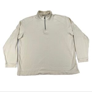 Tommy Bahama Mens Large Ivory Pima 100% Cotton 1/4 Zip Long Sleeves Pullover